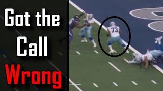 An offensive lineman catches a pass to avoid a safety | Dallas Cowboys Vs Baltimore Ravens