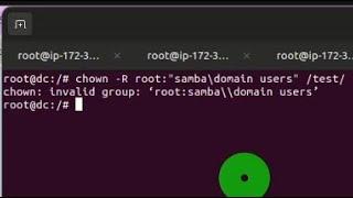 How to solve samba active directory (ad-dc) on ubuntu - chgrp invalid group: domain users