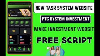 How To make investment website  pTC task system website Free scripts 2024 task script ptc website