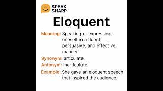  Learn a word a day. Speak smart and sharp!