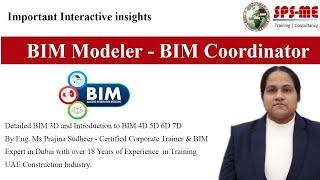 BIM Modeler - BIM Coordinator - BIM 3D 4D 5D  Important Insights @ SPS Institute  #Autodesk #Revit