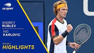 Andrey Rublev vs Ivo Karlovic Highlights | 2021 US Open Round 1