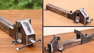 DIY Adjustable Heavy-Duty Bench Vise || Metal Working Bench Vise