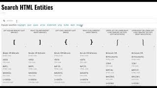 HTML Entities