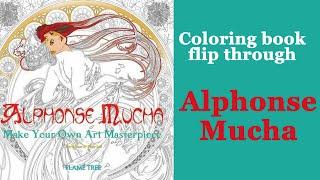 Alphonse Mucha : Make Your Own Art Masterpiece #Coloring book flip through