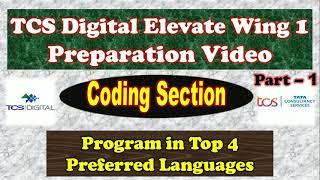 Important Coding Problem for TCS Digital 2021 TCS Elevate Wings 1 l