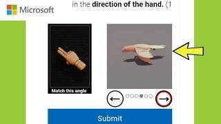 Microsoft Captcha | Use the arrows to roatate the animal to face in the direction of the hand