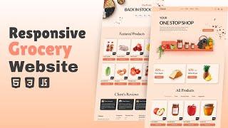 How To Make Website Using HTML & CSS Step By Step Tutorial | Grocery Shop Website