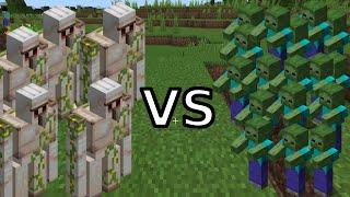 5 Iron Golems VS 500 Zombies - Minecraft #Shorts