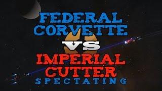 Federal Corvette vs Imperial Cutter PvP - Elite Dangerous