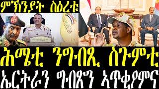 Breaking ጀ/ሕሜቲ ኣብ ልዕሊ ግብጺ ስጉምቲ ጀሚሩ፣ ንስዕረቱ ምኽንያት ግብጽን ኤርትራን፣ ጸብጻብ ውግእ ሱዳን october 14 2024