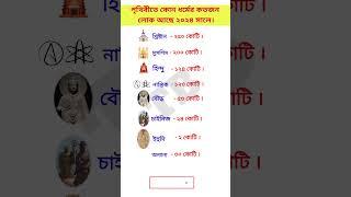 পৃথিবীতে কোন ধর্মের কতজন লোক আছে ২০২৪সালে। #Gkbangla #gk #gkindia