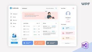 How to Create a Modern Dashboard Design in WPF using C# (Speed Code) | C# Tutorial