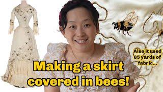 Making a skirt covered in bee embroidery!  (Based on one from the Edwardian Era - 1900s Sewing)