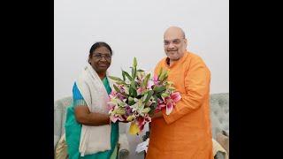 NDA Presidental Candidate Draupadi Murmu meets Amit Shah #shorts #draupadimurmu #amitshah
