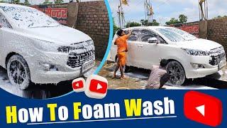 Innova crysta car wash || How to foam wash car |innova crysta washing video | Car wash business Plan