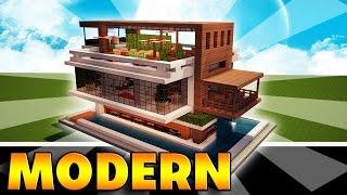 Minecraft : How to make a modern mansion! Easy House Tutorial (2017)