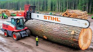 Extreme Dangerous Fastest Big Chainsaw Cutting Tree Machines | Monster Stump Removal Excavator #19