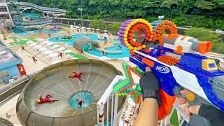 Nerf War | Water Park & Spa Battle 28 (Nerf First Person Shooter)