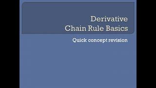 Derivative chain rule quick concept