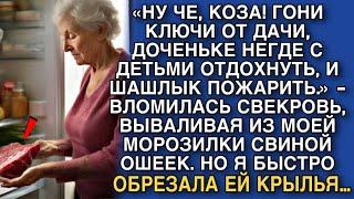 «НУ ЧЕ, КОЗА! ГОНИ КЛЮЧИ ОТ ДАЧИ, ДОЧЕРИ НЕГДЕ С ДЕТЬМИ ОТДОХНУТЬ, И ШАШЛЫК ПОЖАРИТЬ.» -