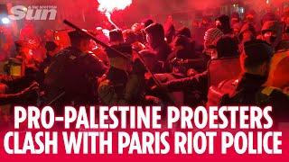 Paris violence as riot police fight with pro-Palestine demonstration