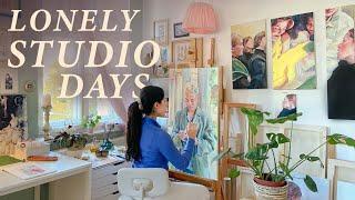 Thoughts about a Clear Mind  Oil Painting and Drawing with Polychromos at Home  Cozy Art Vlog