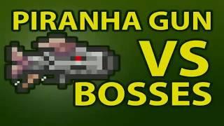 Terraria 1.3 - Piranha Gun vs BOSSES