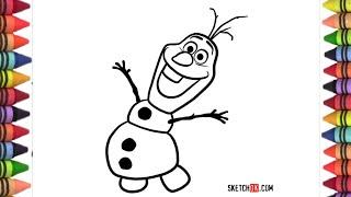 How to draw Olaf from Frozen, Olaf drawing, Frozen movie colouring pages, Frozen cartoon drawing