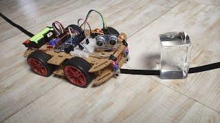 Line Follower with Obstacle Avoiding Robot | Arduino and L298 Motor Driver