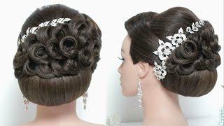 Bridal hairstyle for long hair tutorial. Stunning wedding updo.