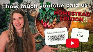 How Much YouTube Paid Me My First Year Monetized | HOMESTEAD EDITION