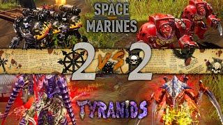 Warhammer 40,000: Dawn of War 2 - 2v2 Faction Battle | Space Marines vs Tyranids