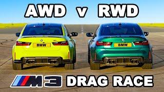 BMW M3 xDrive vs RWD: DRAG RACE