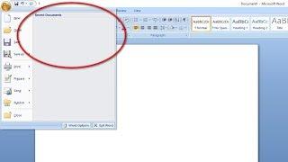 How to Clear/Hide Recent Documents list in Word 2007