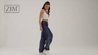 ZBM Parachute Pants Cargo Pants Y2K Wide Leg Pants Baggy Hip Hop Pants with Drawstring and Pockets