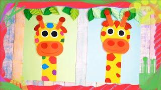 Paper Giraffe Craft II Giraffe mit Kindern basteln II Жираф из цветной бумаги 