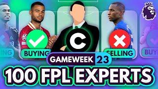 FPL GW23 EXPERT Transfer Trends & Best Captains?  100 Experts Reveal Gameweek 23 Team Plans