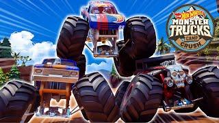 Monster Trucks Learn Teamwork at Mayhem Mountain!   + More Monster Truck Videos | Hot Wheels