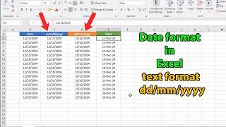 How to change date format in excel from text to dd/mm/yyyy