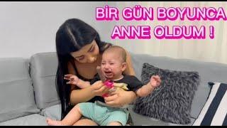 BİR GÜNLÜĞÜNE ANNE OLUP BEBEK BAKMAK ! ( BEBEK AĞLADI )