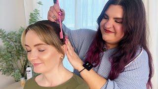 ASMR Perfectionist Slick Back Bun Hairstyle - Brushing, Hair Wax, Mini Comb and Final Touches