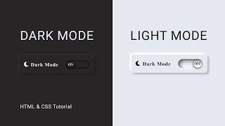 Dark / Light Mode Toggle Button Using HTML, CSS & JavaScript