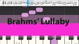 Easy Piano Tutorial, "Brahms Lullaby" with music notes