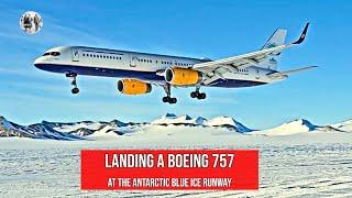 Boeing 757 lands on Blue-ice runway in Antarctica - #aviation #planespotting #planes