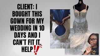 Emergency Alterations....Client Couldn't fit her wedding gown 10 days before the wedding.