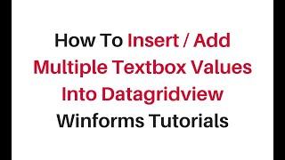 how to adding multiple rows to a datagridview winforms c#4.6