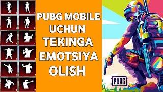 PUBG MOBILE UCHUN  TEKINGA EMOTSIYA OLISH // JUDA OSON