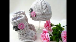 Knitting PATTERN Baby Set, Knitted Baby Hat, Knitted Baby Booties, Knitting PATTERNS, Elena Mitchell