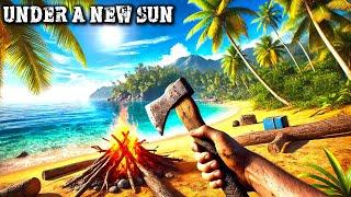 Day 1 in this Tropical Island Survival Game | Under A New Sun